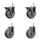 Service Caster 5'' Gray Poly Wheel Swivel 7/16'' Grip Ring Stem Caster Set 2 Brakes, 4PK SCC-GR20S514-PPUB-PLB-716138-2-S-2 - alternate 1
